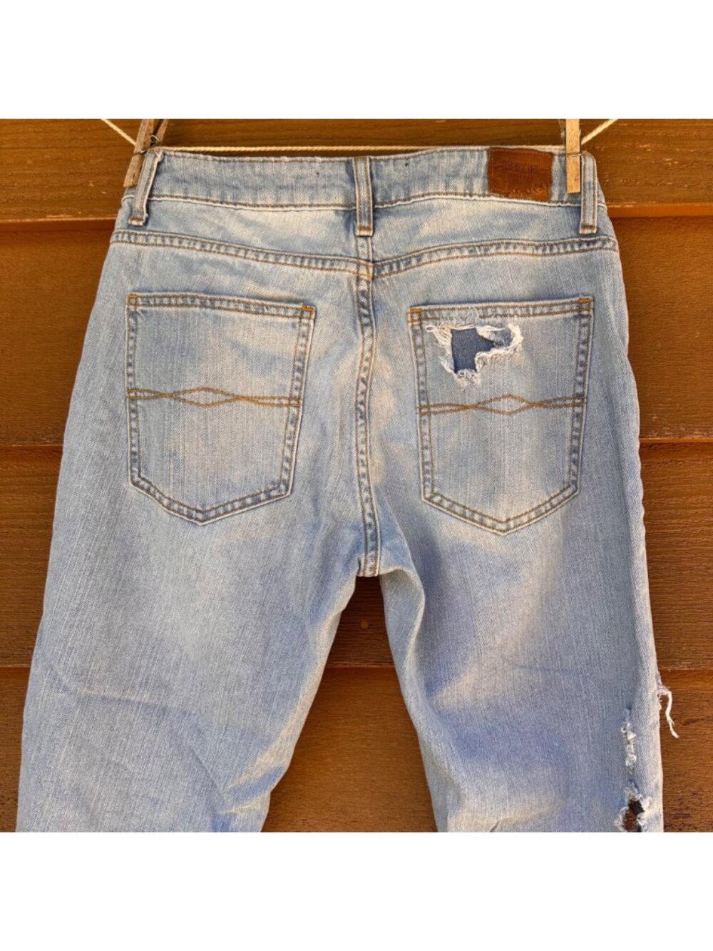 Zara Basic Z1975 Distressed Skinny Light Wash Jeans With Frayed Hem Size 00 Wome - Picture 7 of 11